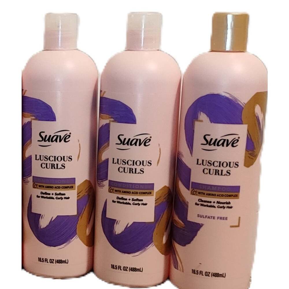 HTF Discontinued Suave Luscious Curls Shampoo & Conditioner Set 16.5 oz 3 Pack - Picture 2 of 2